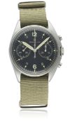 A GENTLEMAN'S STAINLESS STEEL BRITISH MILITARY HAMILTON CHRONOGRAPH WRIST WATCH DATED 1970 D:
