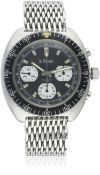A RARE GENTLEMAN'S STAINLESS STEEL LE PHARE DIVERS CHRONOGRAPH BRACELET WATCH CIRCA 1970 D: Black