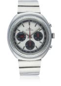 A GENTLEMAN'S STAINLESS STEEL DUGENA CHRONOGRAPH BRACELET WATCH CIRCA 1970s D: Silver 
