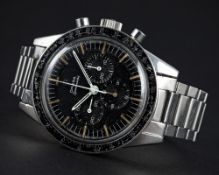 A RARE GENTLEMAN'S STAINLESS STEEL OMEGA SPEEDMASTER 