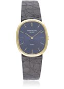 A GENTLEMAN'S 18K SOLID GOLD PATEK PHILIPPE ELLIPSE WRIST WATCH CIRCA 1970s, REF. 3748 RETAILED BY