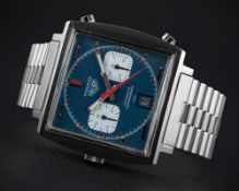 A VERY RARE GENTLEMAN'S STAINLESS STEEL HEUER MONACO 