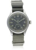 A GENTLEMAN'S STAINLESS STEEL BRITISH MILITARY TIMOR W.W.W. WRIST WATCH CIRCA 1940s, PART OF THE 