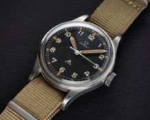 A VERY RARE GENTLEMAN'S STAINLESS STEEL BRITISH MILITARY OMEGA RAF 