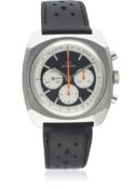 A RARE GENTLEMAN'S STAINLESS STEEL LEMANIA CHRONOGRAPH WRIST WATCH CIRCA 1970, REF. 9651 D: Black