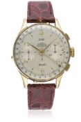 A GENTLEMAN'S GOLD PLATED ANGELUS CHRONODATO TRIPLE CALENDAR WRIST WATCH CIRCA 1940s D: Silver