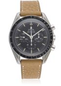 A GENTLEMAN'S STAINLESS STEEL OMEGA SPEEDMASTER PROFESSIONAL CHRONOGRAPH WRIST WATCH CIRCA 1980s,