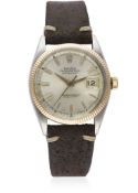 A GENTLEMAN'S STEEL & PINK GOLD ROLEX OYSTER PERPETUAL DATEJUST WRIST WATCH CIRCA 1958, REF. 6605 D: