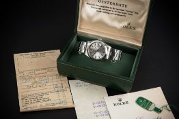 A RARE GENTLEMAN'S STAINLESS STEEL ROLEX OYSTERDATE PRECISION BRACELET WATCH DATED 1970, REF. 6694