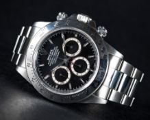 A GENTLEMAN'S STAINLESS STEEL ROLEX OYSTER PERPETUAL COSMOGRAPH 