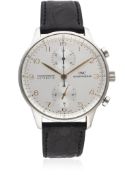 A GENTLEMAN'S STAINLESS STEEL IWC PORTUGUESE AUTOMATIC CHRONOGRAPH WRIST WATCH CIRCA 2010 D: