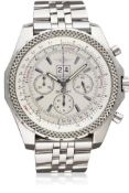 A GENTLEMAN'S STAINLESS STEEL BREITLING BENTLEY CHRONOGRAPH BRACELET WATCH CIRCA 2008, REF. A44362