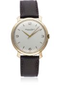 A GENTLEMAN'S LARGE SIZE 18K SOLID ROSE GOLD IWC SCHAFFHAUSEN WRIST WATCH CIRCA 1950s D: Silver dial
