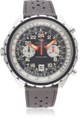 A RARE GENTLEMAN'S STAINLESS STEEL BREITLING CHRONO MATIC COSMONAUTE CHRONOGRAPH WRIST WATCH CIRCA