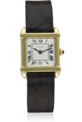 A RARE GENTLEMAN'S 18K SOLID GOLD CARTIER TANK CHINESE WRIST WATCH DATED 1949 BY CARTIER IN PARIS,
