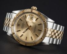A RARE GENTLEMAN'S STEEL & GOLD ROLEX OYSTER PERPETUAL DATEJUST 