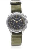 A RARE GENTLEMAN'S STAINLESS STEEL ANGELUS ANTIMAGNETIC CHRONOGRAPH WRIST WATCH CIRCA 1940s D: Gloss