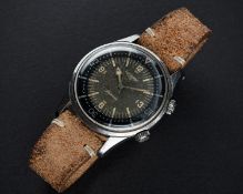 A VERY RARE GENTLEMAN'S STAINLESS STEEL LONGINES DIVERS WRIST WATCH CIRCA 1962, REF. 7042-3 WITH 