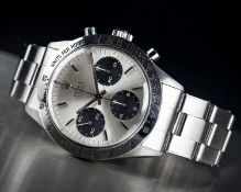 A VERY RARE GENTLEMAN'S STAINLESS STEEL ROLEX COSMOGRAPH 