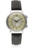 A GENTLEMAN'S STAINLESS STEEL JAEGER LECOULTRE MEMOVOX ALARM WRIST WATCH CIRCA 1960s Movement: 