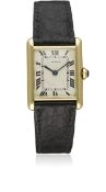 A RARE GENTLEMAN'S 18K SOLID GOLD CARTIER TANK WRIST WATCH CIRCA 1960s Movement: 18J, manual wind,