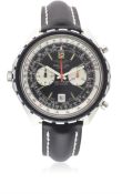 A GENTLEMAN'S STAINLESS STEEL BREITLING NAVITIMER AUTOMATIC CHRONOGRAPH WRIST WATCH CIRCA 1970, REF.