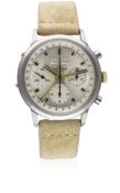 A GENTLEMAN'S LARGE SIZE WAKMANN TRIPLE CALENDAR CHRONOGRAPH WRIST WATCH CIRCA 1970, WITH 