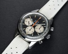 A RARE GENTLEMAN'S STAINLESS STEEL ENICAR SHERPA GRAPH 