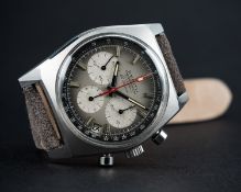 A RARE GENTLEMAN'S STAINLESS STEEL ZENITH EL PRIMERO AUTOMATIC CHRONOGRAPH WRIST WATCH CIRCA 1969,