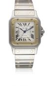 A GENTLEMAN'S STEEL & GOLD CARTIER SANTOS GALBEE AUTOMATIC BRACELET WATCH CIRCA 2000s, REF. 2319