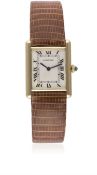A GENTLEMAN'S 18K SOLID GOLD CARTIER TANK LOUIS MECANIQUE WRIST WATCH CIRCA 1990s, REF. 960655