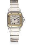 A LADIES STEEL & GOLD CARTIER SANTOS GALBEE BRACELET WATCH CIRCA 1990s, REF. 1567 Movement: