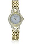 A FINE LADIES 18K SOLID GOLD & DIAMOND CHOPARD BRACELET WATCH CIRCA 1990s, REF. 899 1 WITH MOTHER OF