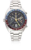 A GENTLEMAN'S STAINLESS STEEL HEUER AUTAVIA GMT AUTOMATIC CHRONOGRAPH BRACELET WATCH CIRCA 1970s,