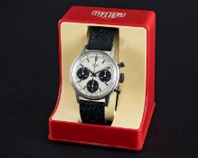 A RARE GENTLEMAN'S STAINLESS STEEL HEUER CHRONOGRAPH WRIST WATCH CIRCA 1970, REF. 73623 WITH 