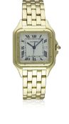 A GENTLEMAN'S 18K SOLID GOLD CARTIER PANTHERE BRACELET WATCH CIRCA 1990s, REF. 106000M WITH