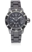 A LADIES CERAMIC & DIAMOND JAEGER LECOULTRE MASTER COMPRESSOR LADY DIVING GMT AUTOMATIC BRACELET