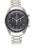 A GENTLEMAN'S STAINLESS STEEL OMEGA SPEEDMASTER PROFESSIONAL CHRONOGRAPH BRACELET WATCH CIRCA