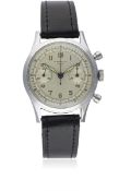 A GENTLEMAN'S CHROME PLATED ERNEST BOREL & CO SPORT CHRONOGRAPH WRIST WATCH CIRCA 1950s Movement: