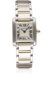 A LADIES STEEL & GOLD CARTIER TANK FRANCAISE BRACELET WATCH CIRCA 2000s, REF. 2300 Movement: Quartz,