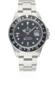A GENTLEMAN'S STAINLESS STEEL ROLEX OYSTER PERPETUAL GMT MASTER II BRACELET WATCH CIRCA 1997, REF.
