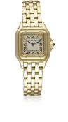 A LADIES 18K SOLID GOLD CARTIER PANTHERE BRACELET WATCH CIRCA 1990s Movement: Quartz, signed