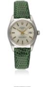 A GENTLEMAN'S STAINLESS STEEL ROLEX OYSTER PERPETUAL DATE WRIST WATCH CIRCA 1974, REF. 1500 WITH
