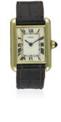 A RARE 18K SOLID GOLD CARTIER LONDON TANK WRIST WATCH CIRCA 1976 Movement: Manual wind, signed