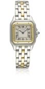 A LADIES STEEL & GOLD CARTIER PANTHERE BRACELET WATCH CIRCA 1990s, REF. 1120 2 Movement: Quartz,