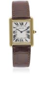 A GENTLEMAN'S STEEL & SOLID GOLD CARTIER TANK SOLO WRIST WATCH CIRCA 2010, REF. 2742 Movement: