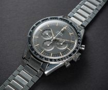 AN EXTREMELY RARE GENTLEMAN'S STAINLESS STEEL OMEGA SPEEDMASTER 