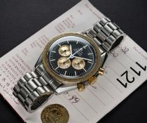 A VERY RARE GENTLEMAN'S STEEL & GOLD OMEGA SPEEDMASTER PROFESSIONAL 