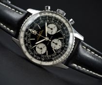 A RARE GENTLEMAN'S STAINLESS STEEL BREITLING AOPA NAVITIMER CHRONOGRAPH WRIST WATCH CIRCA 1964, REF.