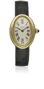 A RARE LADIES 18K SOLID GOLD CARTIER LONDON BAIGNOIRE WRIST WATCH CIRCA 1961, WITH PERIOD CARTIER